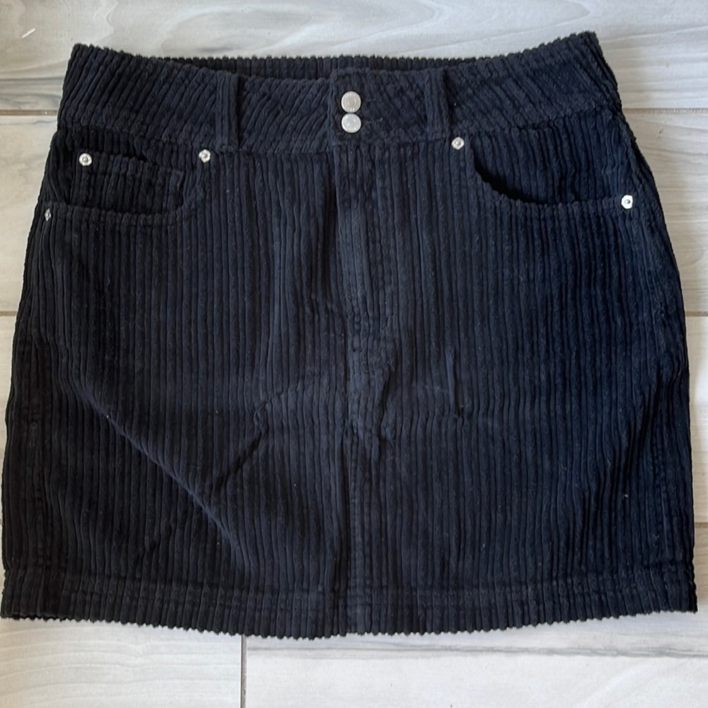 Black Corduroy Mini skirt